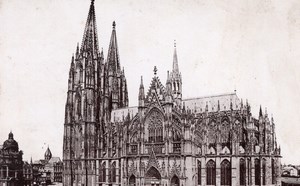 Koln Cathedral Germany Rheinlande Old Cabinet Card Photo CC 1897