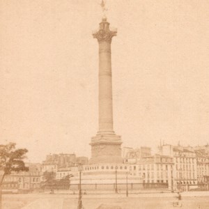 Bastille Place Paris France Old Stereoview Photo 1865