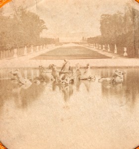 Versailles Park France Old Tissue Stereoview Photo 1865