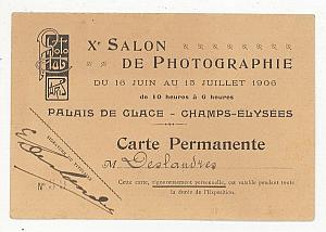 Xer Salon de Photographie Paris Carte Permanente 1906