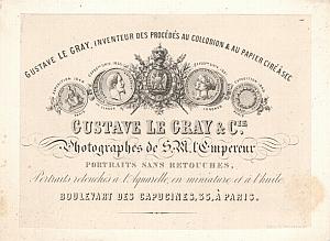 Photograph Pioneer Gustave Le Gray Business Card 1858