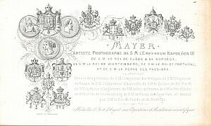 Photographic Studio Pioneer Mayer Porcelaine Card 1855