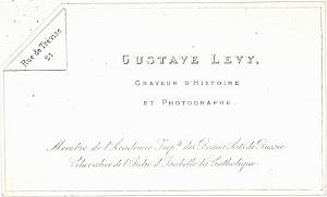 Photographic Studio Pioneer Levy Porcelaine Card 1860