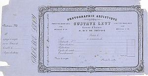 Photography Studio Invoice Gustave Levy Paris 1860
