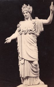 Minerva Phidias Roman Empire Sculpture old Photo 1880