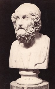 Writer Homer Roman Empire Sculpture old Photo 1880