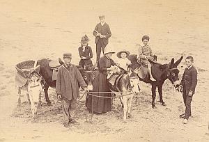 Normandie Donkey Beach Promenade France Old Photo 1880