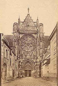 Autun Cathedral Abraham Door Old Photo 1880