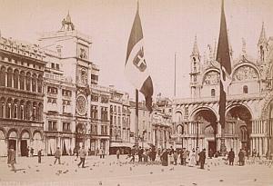 Italy Venezia Chiesa & Orologio Old Photo 1890