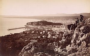 French Riviera Baie de Nice Panorama Old Jean Gilletta Photo 1880'
