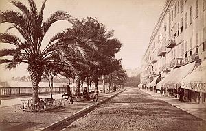 French Riviera Nice Quai Massena Animated old Jean Gilletta Photo 1880'