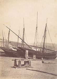 French Riviera Nice Fishing? Sailboats Old Jean Gilletta Photo 1880'