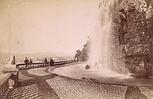 French Riviera Monte Carlo Garden Fountain old Jean Gilletta Photo 1880