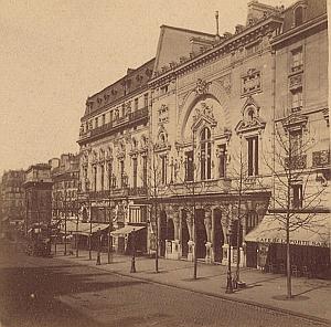 Theatre Boulevard St Martin Theater Paris France Old Stereo Photo 1870