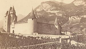 Aigle Castle Switzerland Old CDV Photo 1870