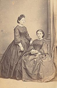 Josephine et Sophie de Félice Lausanne Protestantisme Ancienne CDV Photo Autographe 1860