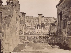 Italy Pompeia Marco Lucrezio House Roman Ruins Old Photo 1890