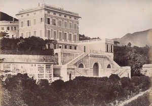 Italy Genova Villa Pallavicini & Diana Temple Two Old Photos 1890