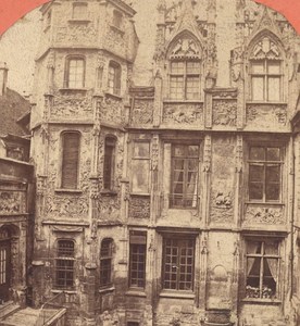 Rouen Hotel Bourgtheroulde France Old Stereo Photo Neurdein 1880