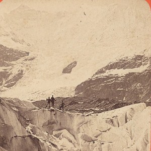 Switzerland Grindelwald Sea Ice Old Photo Stereo Charnaux 1875