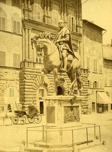 Firenze Cosme de Medicis Statue Italy Old Albumen Photo 1880