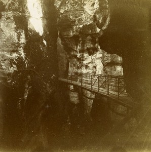 Fier River Gorge France Old Stereo Photo 1900