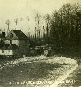 Le Mans The Grands Moulins France Old Stereo Photo 1900