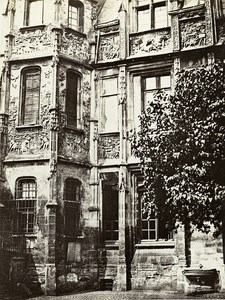 Rouen Hotel Bourgtheroulde Court side France Old Photo Bisson 1858