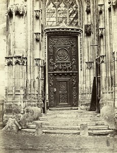 Rouen Saint Maclou Church Gate J Goujon France Old Photo Bisson 1858