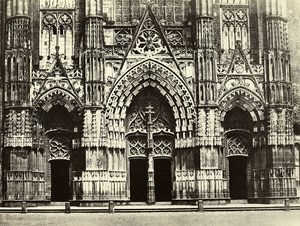 France Tours Saint Gatien Cathedral Portail Old Photo Bisson 1857