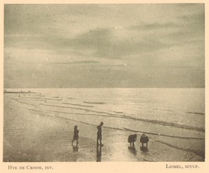 Belgium l'Art en Photographie Beach Scene old Halftone Hye de Croom 1901