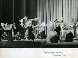 France Paris Folk Ballet Vietnamese Bamboo Dance Old Photo 1970