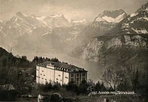 Switzerland Lake Lucerne Axentels Hotel du Grand Lac old Photo 1880