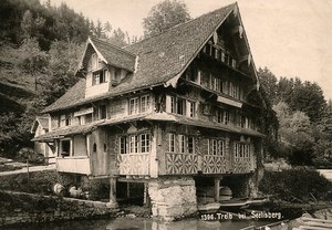 Switzerland Uri Seelisberg Treib Tavern Chalet Mountain old Photo 1880