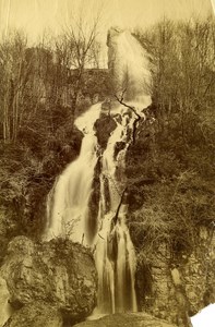 France Waterfall Cascade River old Albumen Photo 1880