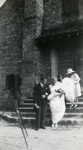 France Wedding Ceremony & Darkroom Camera Church Photo Old Snapshot Photo 1935