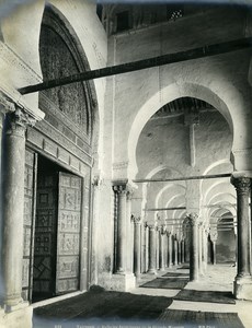 Tunisia Kairouan Interior of Great Mosque Old Photo Neurdein 1900