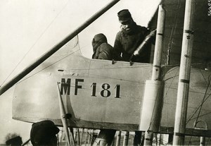 France WWI War Front Military Farman Biplane Observer Old Photo Meurisse 1915