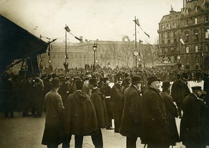 France Paris WWI Armistice Celebrations Crowd Old Photo 1918