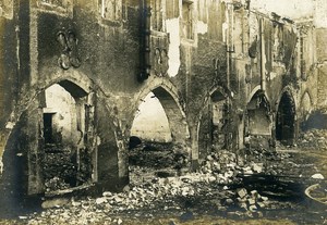 France Reims Cloister Ruins WWI First World War Army Old Photo SPA 1918