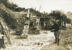 France Trench 120 Gun Canon WWI First World War Army Old Photo SPA 1918