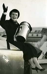 Eleanor Maley Miss Milk arrives at Orly Airport Old Press Photo 1954