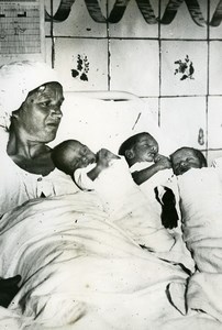 Spain Madrid Triplet Babies Birth Mother Hospital Old Photo 1936