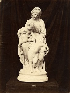 France Museum Sculpture Madonne Vierge Babies Old Photo 1880