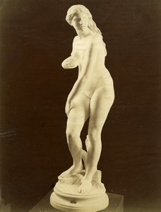 France Museum Sculpture Woman Study Old Photo 1880