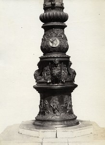 Italy Venice St Mark Bronze Base of a large mast Sculpture Old Photo 1870