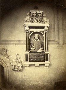 United Kingdom Stratford-upon-Avon Shakespeare funerary monument Old Photo 1870