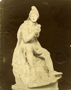 Italy Roma Vatican Museum Sculpture of Paris Seated Old Photo 1880