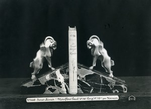 France Paris Art Deco Cadran Workshop Varnier Mouflon Bookends Old Photo 1930