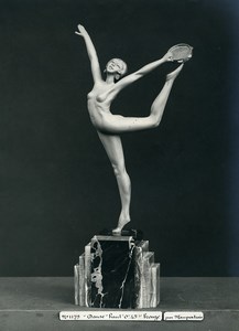 France Paris Art Deco Cadran Workshop Maupertuis Dance Bronze Old Photo 1930